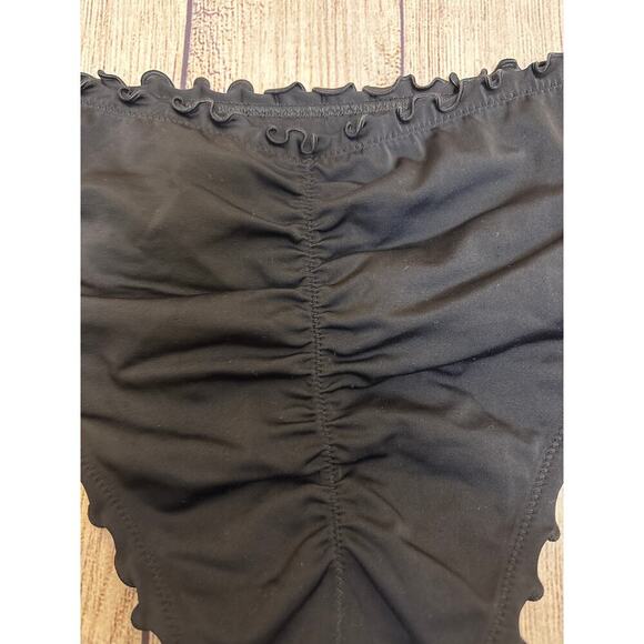 Shade & Shore Black Bikini Swim Bottom Ruffle Trim Size XL - Picture 5 of 6